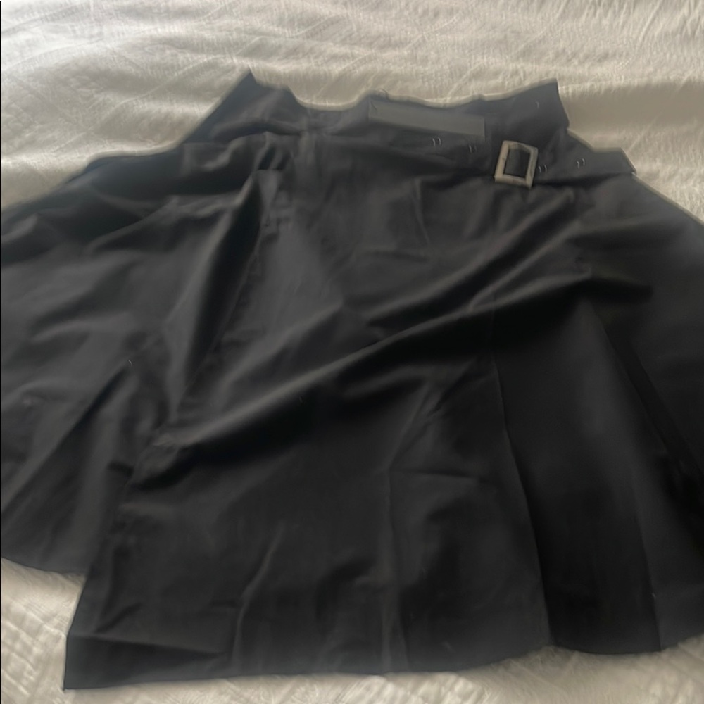 Chic Black A-Line Skirt with Buckle